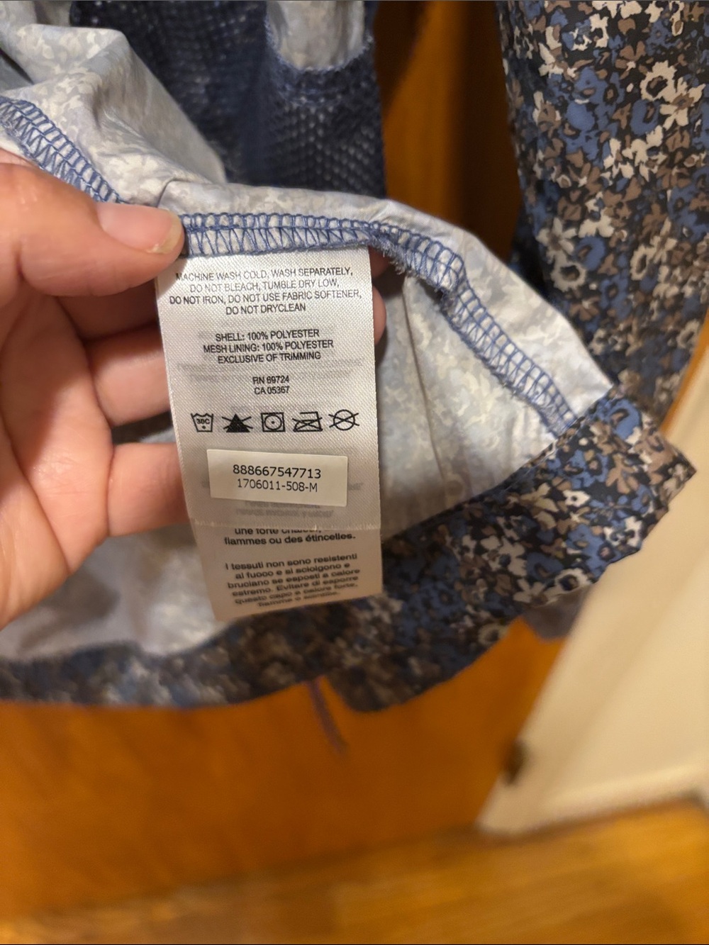 Columbia Blue Floral Hooded Windbreaker Jacket - Picture 10 of 10